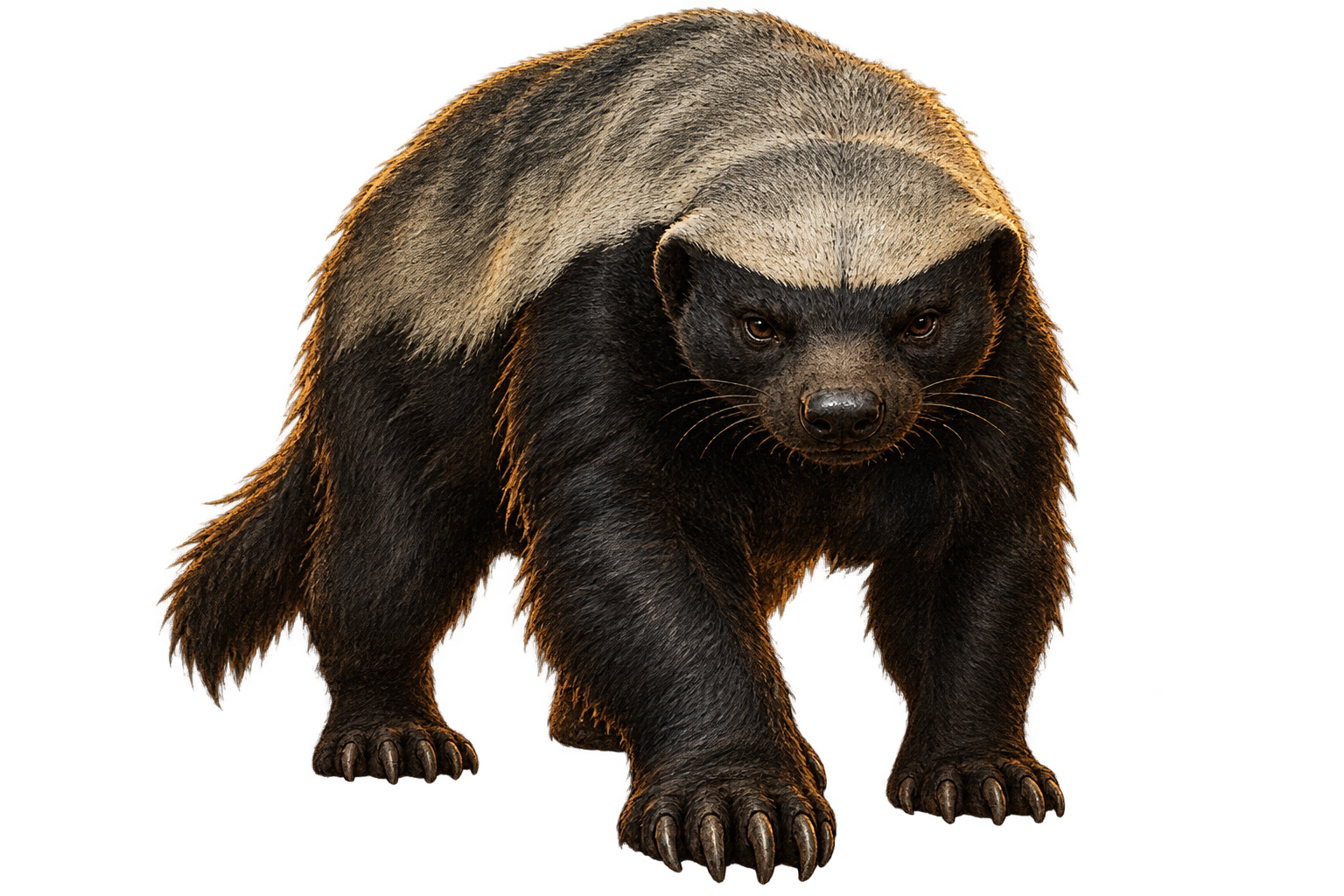 A mysterious ratel emerging from darkness