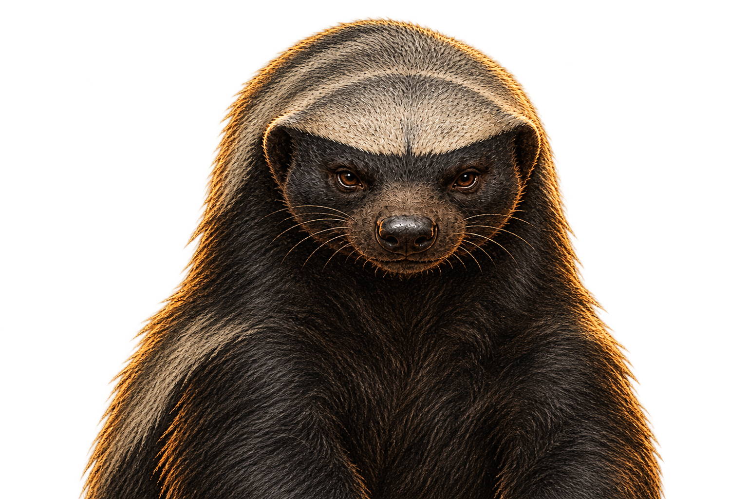 The ratel wearing a knowing smile