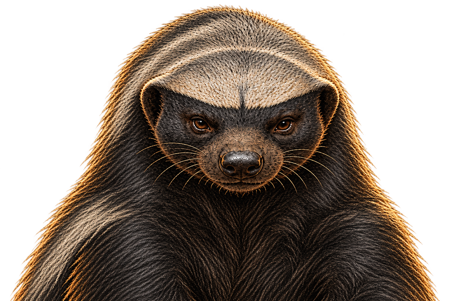 The ratel staring directly at you